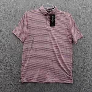 Walter Hagen Performance Golf Polo Small‎ Pink Drinks Men Stretch UPF 50 NWT